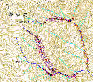 神威岳東面直登沢遡行図[image/jpeg:229kB]